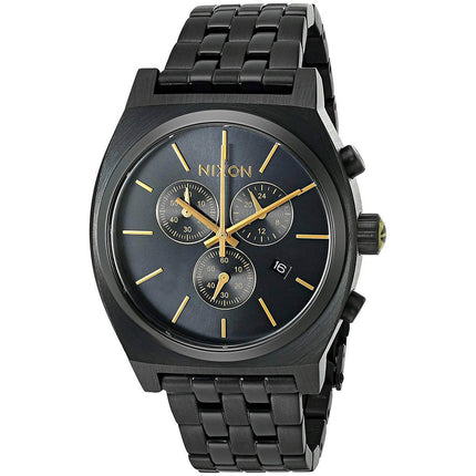 Nixon Men's Chronograph Watch - Time Teller Chrono Black Bracelet | A9721031 ,