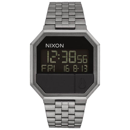 Nixon Men's Digital Watch - Re-Run Gunmetal Stainless Steel Bracelet | A158632 ,