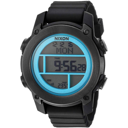 Nixon Men's Digital Watch - Unit Dive Black Rubber Strap | A9622238 ,