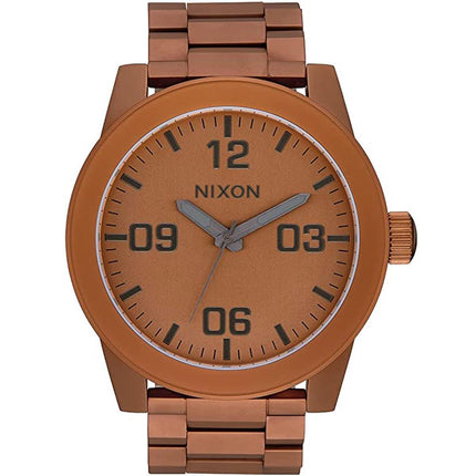 Nixon Men's Japanese Quartz Watch - Corporal Copper Dial Steel Bracelet | A3463165 ,