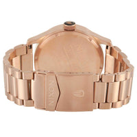 Nixon Men's Japanese Quartz Watch - Sentry Black Dial Rose Gold Bracelet | A3561932 ,