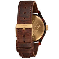 Nixon Men's Japanese Quartz Watch - Sentry White Dial Brown Leather Strap | A12633169 ,