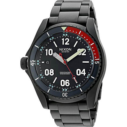 Nixon Men's Left Hand Watch - Descender Red and Black Bezel Bracelet | A9591320 ,