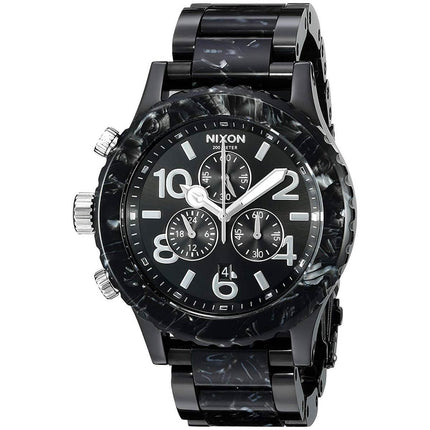 Nixon Men's Lefty Watch - 42-20 Chrono Black Dial Two Tone Bracelet | A0372185 ,