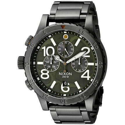 Nixon Men's Lefty Watch - 48-20 Chrono Green & Black Dial Bracelet | A4862069 ,
