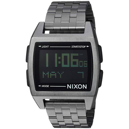 Nixon Men's Quartz Watch - Base Digital Dial Gunmetal Bracelet | A1107632 ,