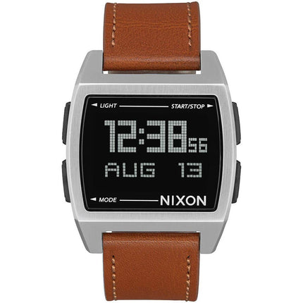 Nixon Men's Quartz Watch - Base Leather Digital Dial Brown Strap | A1181747 ,