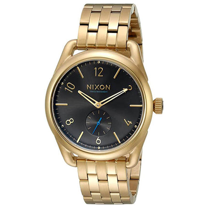 Nixon Men's Quartz Watch - C39 Black Dial Yellow Gold Plated Bracelet | A950510 ,