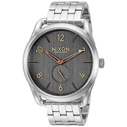 Nixon Men's Quartz Watch - C45 Grey Dial Stainless Steel Bracelet | A9512064 ,
