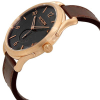 Nixon Men's Quartz Watch - C45 Rose Gold Case Brown Leather Strap | A4651890 ,