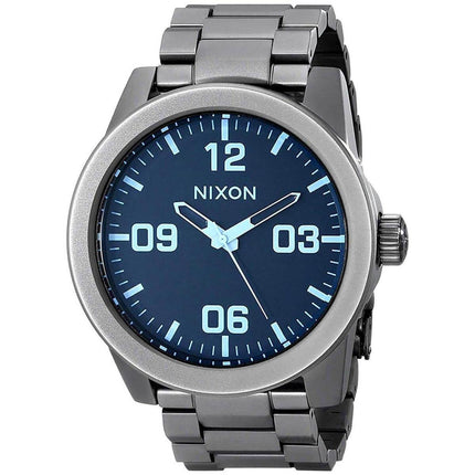 Nixon Men's Quartz Watch - Corporal SS Blue Dial Stainless Steel Bracelet | A3461427 ,