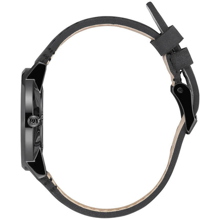 Nixon Men's Quartz Watch - Porter 35 Black Dial Leather Strap | A11992345 ,