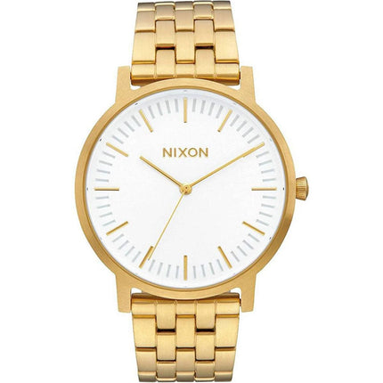Nixon Men's Quartz Watch - Porter White Dial YG Stainless Steel Bracelet | A10572443 ,