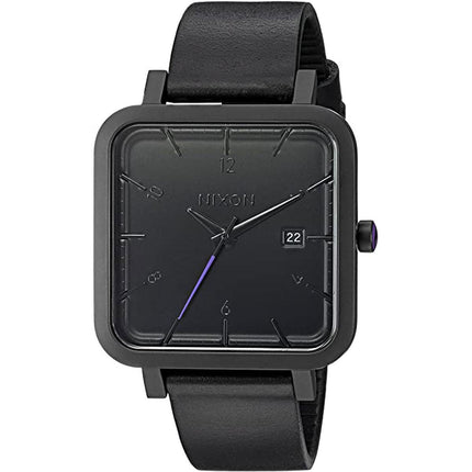 Nixon Men's Quartz Watch - Ragnar 36 Black Dial Leather Strap | A985001 ,