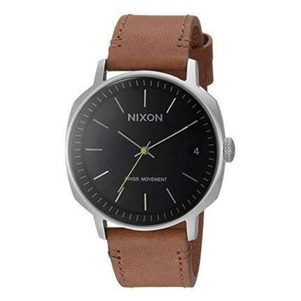 Nixon Men's Quartz Watch - Regent II Black Dial Leather Strap | A973000 ,