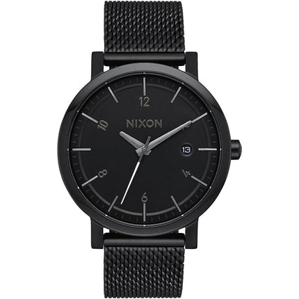 Nixon Men's Quartz Watch - Rollo 38 SS Black Dial Mesh Bracelet | A1087001 ,