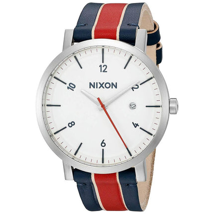 Nixon Men's Quartz Watch - Rollo White Dial Leather Strap | A9451854 ,