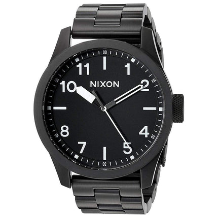Nixon Men's Quartz Watch - Safari Black Dial Black Bracelet | A974756 ,