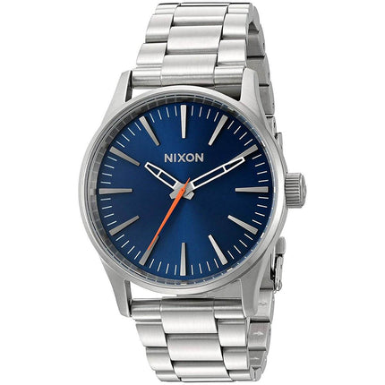 Nixon Men's Quartz Watch - Sentry 38 SS Blue Dial Bracelet | A4501258 ,