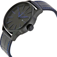 Nixon Men's Quartz Watch - Sentry Black Dial Calfskin Leather Strap SS Case | A1052153 ,
