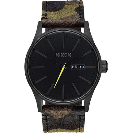 Nixon Men's Quartz Watch - Sentry Black Dial Camouflage Strap Steel Case | A1053054 ,