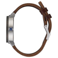 Nixon Men's Quartz Watch - Stark Leather Blue Dial Brown Strap | A11942301 ,
