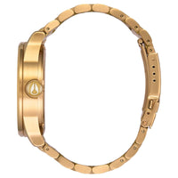 Nixon Men's Quartz Watch - The Sentry Silver Tone Dial Yellow Gold Bracelet | A4502443 ,