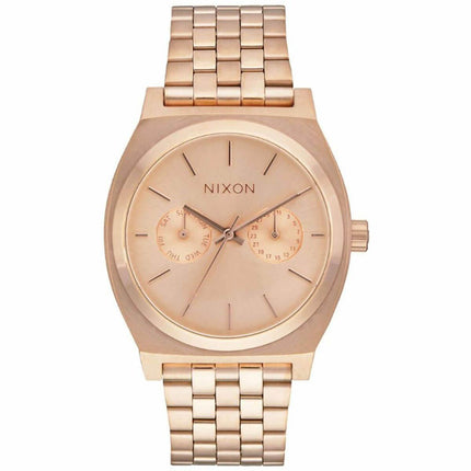 Nixon Men's Quartz Watch - Time Teller Deluxe Rose Gold Tone Bracelet | A922897 ,