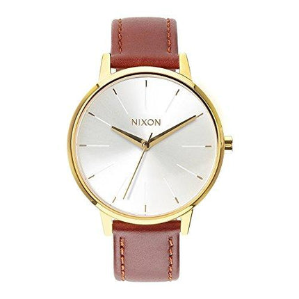 Nixon Men's Strap Watch - Kensington Leather Japanese Quartz Brown Leather | A1081425 ,