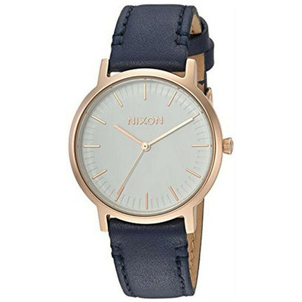 Nixon Men's Strap Watch - Porter 35 Leather Japanese Quartz White Dial | A11992798 ,