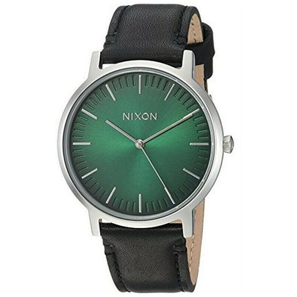 Nixon Men's Strap Watch - Porter Leather Japanese Quartz Black Leather | A10582696 ,