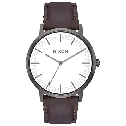 Nixon Men's Strap Watch - Porter Leather Japanese Quartz Brown Leather | A10582368 ,