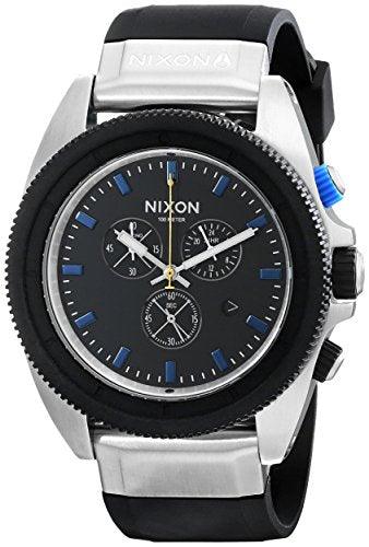 Nixon Men's Strap Watch - Rover Chrono Japanese Quartz Black Dial Black | A2901531 ,