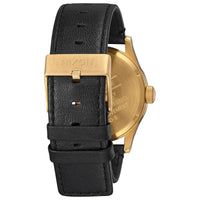 Nixon Men's Strap Watch - Sentry Leather Japanese Quartz Black Leather | A105510 ,