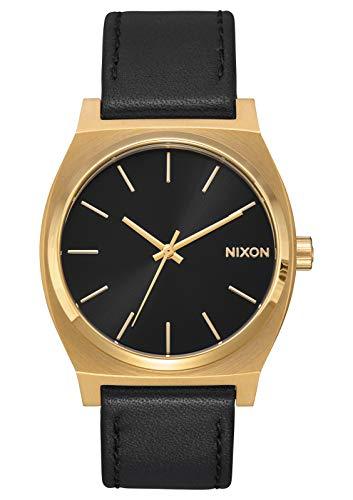 Nixon Men's Strap Watch - Time Teller Quartz Black Dial Black Leather | A0452639 ,