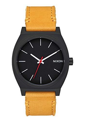 Nixon Men's Strap Watch - Time Teller Quartz Black Dial Orange Leather | A0452448 ,