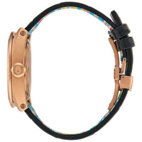 Nixon Men's Watch - Kingpin Black Dial Rose Gold Tone Case Leather Strap | A9562247 ,