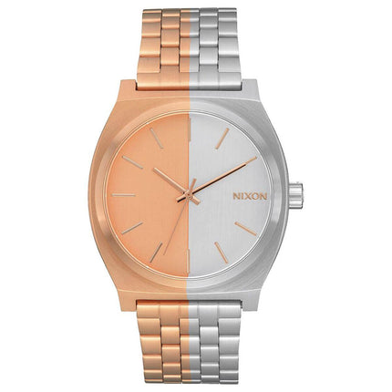 Nixon Men's Watch - Time Teller Rose Gold and Silver Tone Dial Bracelet | A0453239 ,