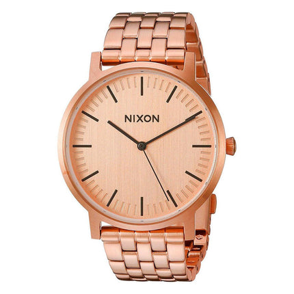 Nixon Unisex Quartz Watch - Porter Rose Gold Tone Dial Steel Bracelet | A1057897 ,