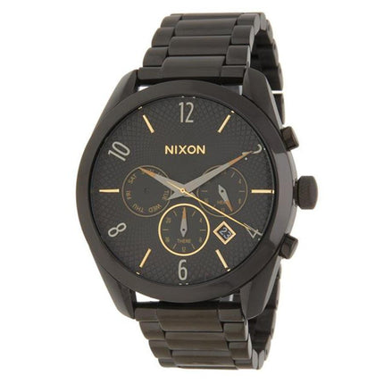 Nixon Women's Bracelet Watch - Bullet Chrono Quartz Black Steel Chronograph | A3661616 ,