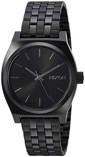Nixon Women's Bracelet Watch - Medium Time Teller Black Dial Black Steel | A1130001 ,