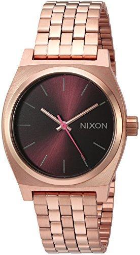 Nixon Women's Bracelet Watch - Medium Time Teller Brown Dial Rose Gold | A11302617 ,