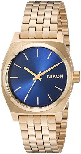 Nixon Women's Bracelet Watch - Medium Time Teller Quartz Blue Dial Gold | A11301931 ,