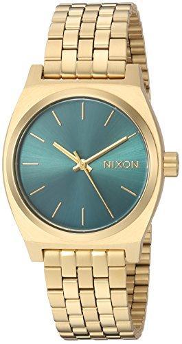 Nixon Women's Bracelet Watch - Medium Time Teller Turquoise Dial Gold Tone | A11302626 ,