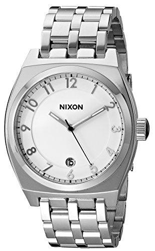Nixon Women's Bracelet Watch - Monopoly Date Silver Dial Silver Steel | A3251519 ,