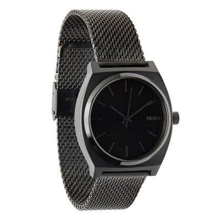 Nixon Women's Bracelet Watch - Time Teller Milanese Quartz Black Dial | A1187001 ,