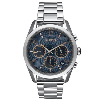 Nixon Women's Chronograph Watch - Bullet Blue Dial Stainless Steel Bracelet | A9492195 ,