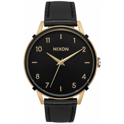 Nixon Women's Japanese Quartz Watch - Arrow Black Genuine Leather Strap | A10913222 ,