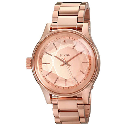 Nixon Women's Left Hand Watch - Facet Rose Gold Tone Dial Bracelet | A384897 ,