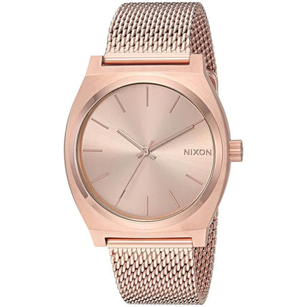 Nixon Women's Mesh Bracelet Watch - Time Teller Milanese Rose Gold Tone Dial | A1187897 ,